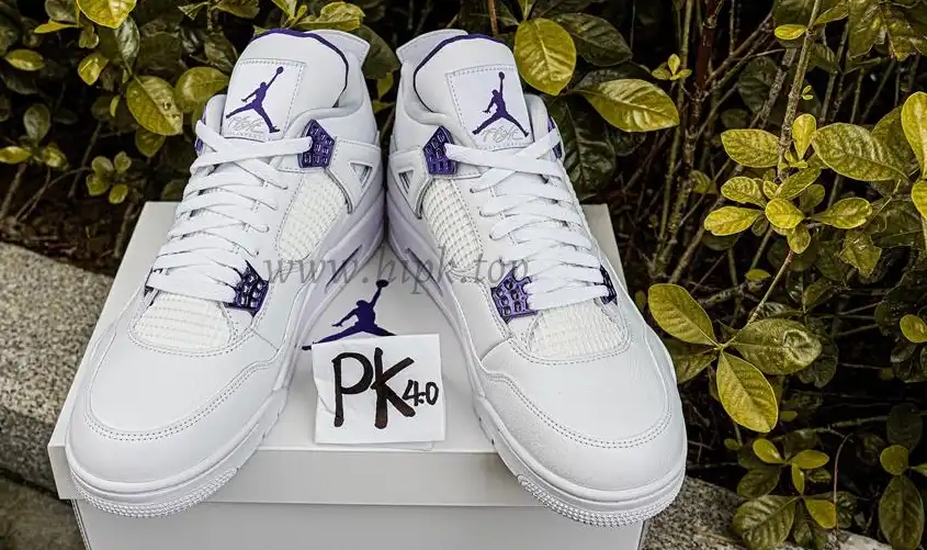 PK GOD Jordan 4 Retro Metallic Purple RETAIL MATERIALS READY TO SHIP