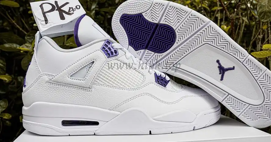 PK GOD Jordan 4 Retro Metallic Purple RETAIL MATERIALS READY TO SHIP