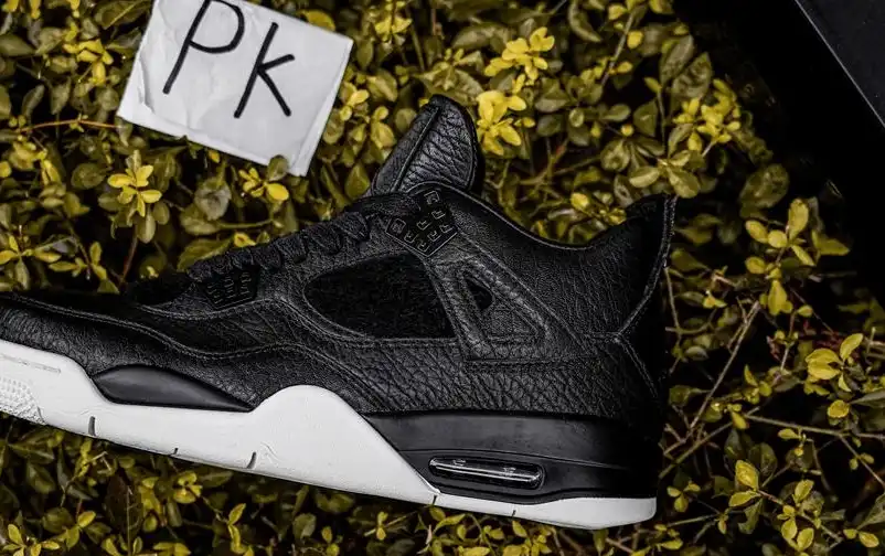 PK GOD Jordan 4 Retro Pony Hair Black RETAIL MATERIALS READY TO SHIP