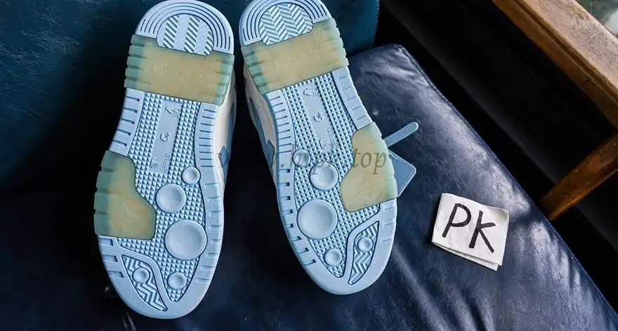 PK GOD OFF-WHITE OOO Low Out Of Office Calf Leather White Light Blue RETAIL MATERIALS READY TO SHIP