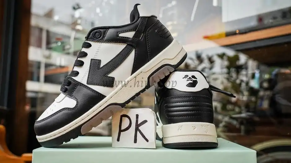 PK GOD OFF-WHITE Out Of Office Low Tops White Black White RETAIL MATERIALS READY TO SHIP