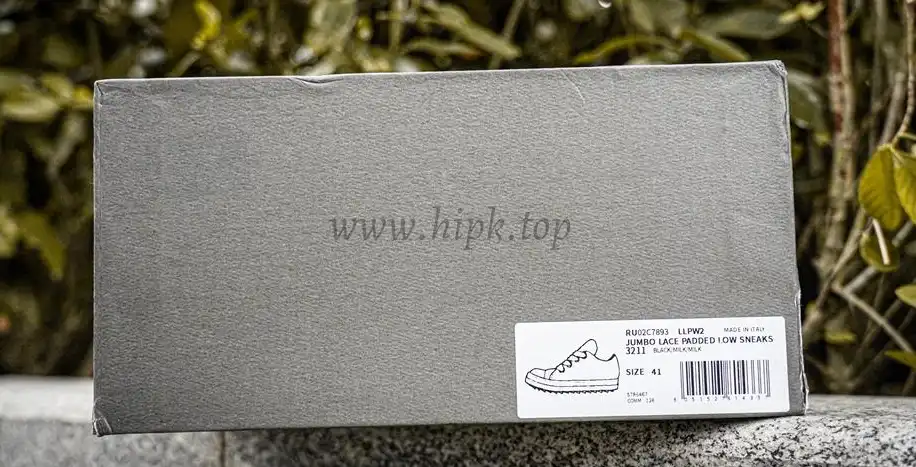 PK GOD Rick Owens Jumbo Lace Padded Sneaks Low Black Milk RETAIL MATERIALS READY TO SHIP