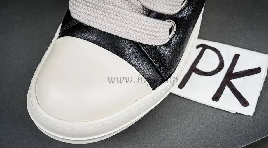 PK GOD Rick Owens Jumbo Lace Padded Sneaks Low Black Milk RETAIL MATERIALS READY TO SHIP