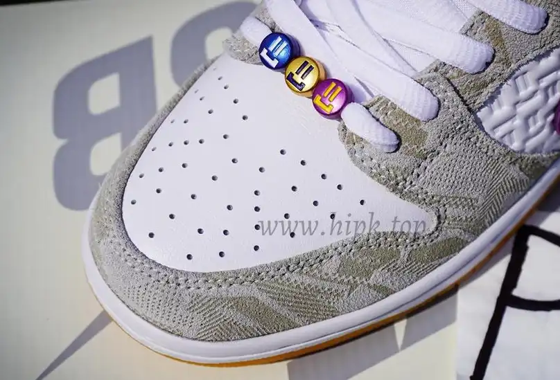 PK God Rayssa Leal x Nike SB Dunk Low Pure Platinum and Vivid Purple retail materials ready to ship