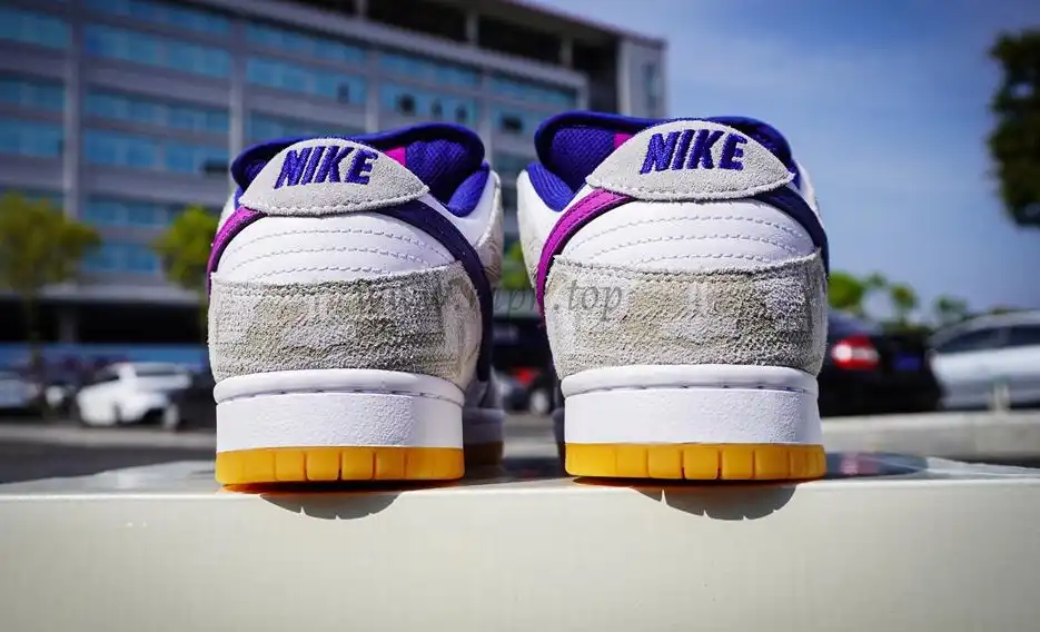 PK God Rayssa Leal x Nike SB Dunk Low Pure Platinum and Vivid Purple retail materials ready to ship