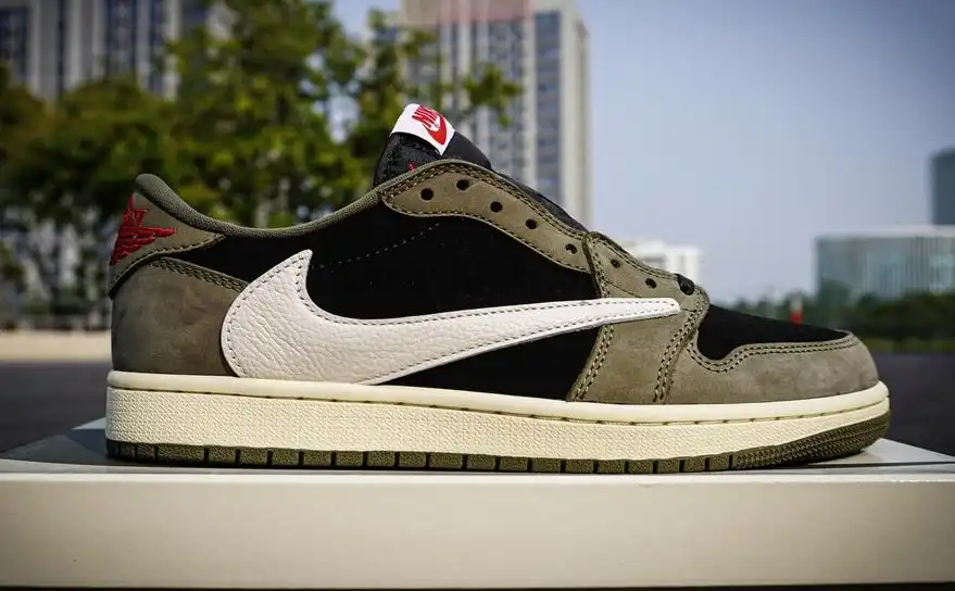 PK GOD Jordan 1 Retro Low OG SP Travis Scott Black Olive RETAIL MATERIALS READY TO SHIP