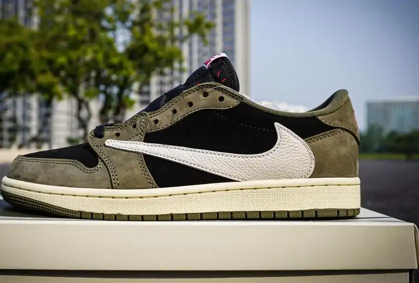 PK GOD Jordan 1 Retro Low OG SP Travis Scott Black Olive RETAIL MATERIALS READY TO SHIP