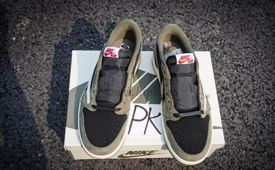 PK GOD Jordan 1 Retro Low OG SP Travis Scott Black Olive RETAIL MATERIALS READY TO SHIP