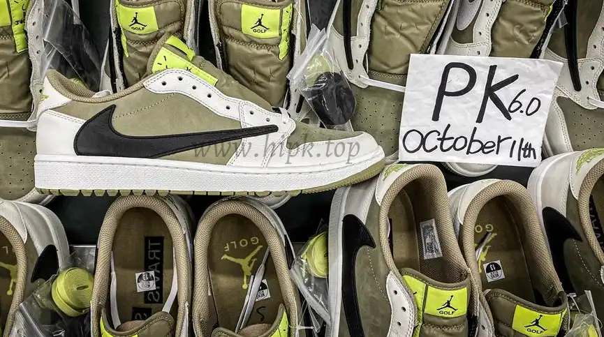 PK 4.0 Jordan 1 Retro Low Golf Travis Scott Neutral Olive RETAIL MATERIALS READY TO SHIP