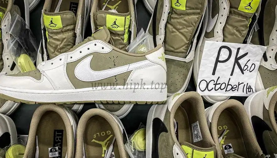 PK 4.0 Jordan 1 Retro Low Golf Travis Scott Neutral Olive RETAIL MATERIALS READY TO SHIP