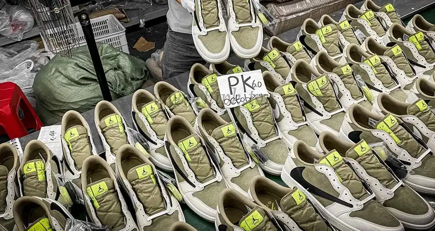 PK 4.0 Jordan 1 Retro Low Golf Travis Scott Neutral Olive RETAIL MATERIALS READY TO SHIP