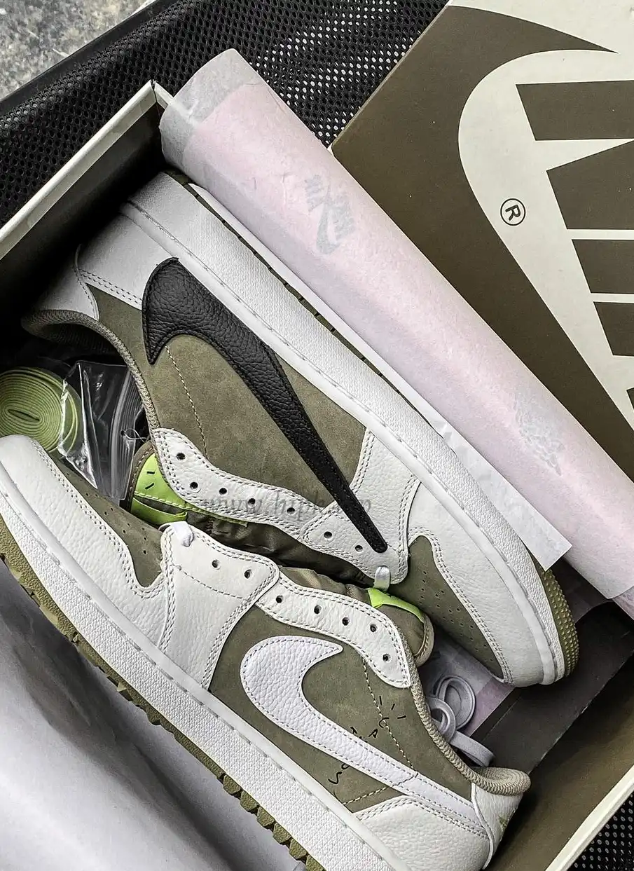 PK 4.0 Jordan 1 Retro Low Golf Travis Scott Neutral Olive RETAIL MATERIALS READY TO SHIP