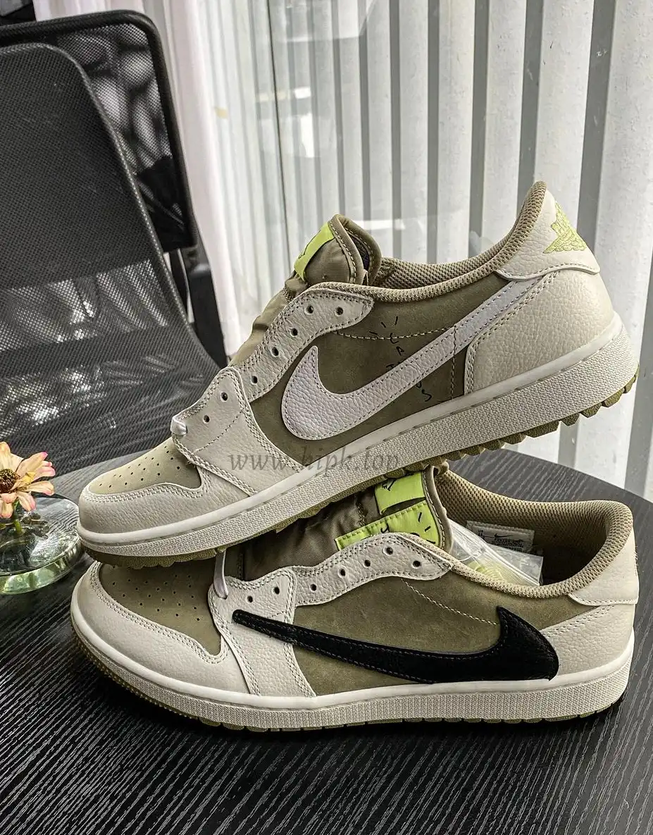 PK 4.0 Jordan 1 Retro Low Golf Travis Scott Neutral Olive RETAIL MATERIALS READY TO SHIP