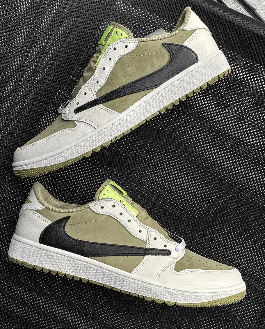 PK 4.0 Jordan 1 Retro Low Golf Travis Scott Neutral Olive RETAIL MATERIALS READY TO SHIP