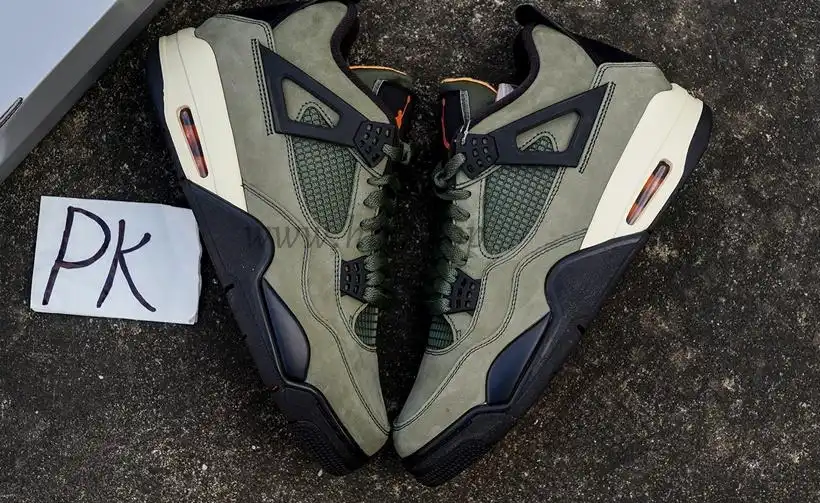 PK GOD Jordan 4 Undefeated Travis Scott Olive RETAIL MATERIALS READY TO SHIP