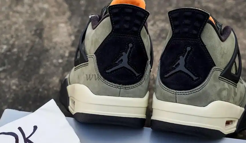 PK GOD Jordan 4 Undefeated Travis Scott Olive RETAIL MATERIALS READY TO SHIP