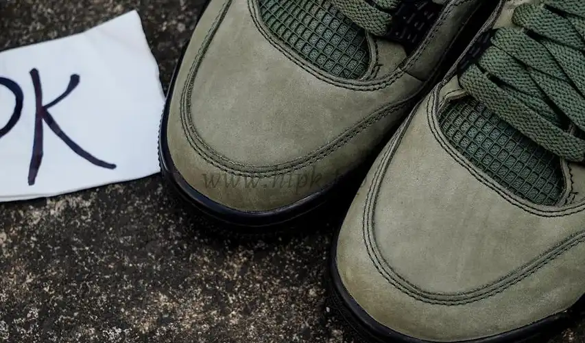 PK GOD Jordan 4 Undefeated Travis Scott Olive RETAIL MATERIALS READY TO SHIP