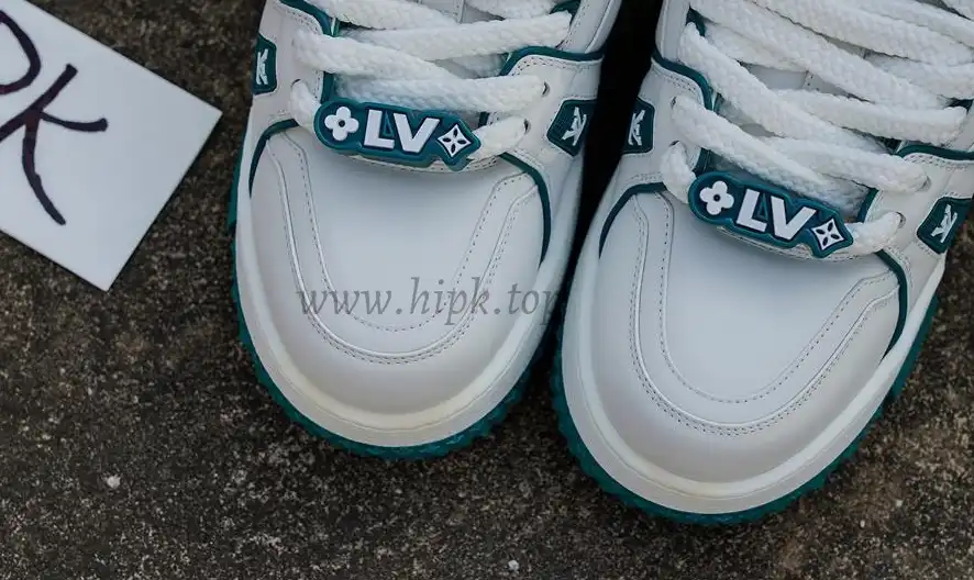 PK GOD Louis Vuitton LV Trainer Maxi Sneaker White Green RETAIL MATERIALS READY TO SHIP