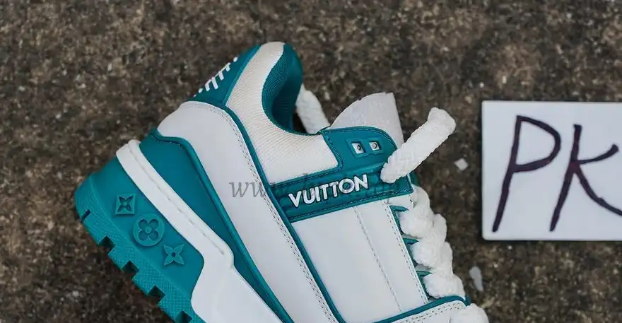 PK GOD Louis Vuitton LV Trainer Maxi Sneaker White Green RETAIL MATERIALS READY TO SHIP