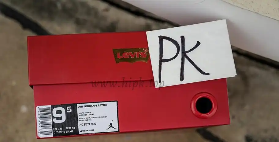 PK God Jordan 4 Retro Levi’s White RETAIL MATERIALS READY TO SHIP