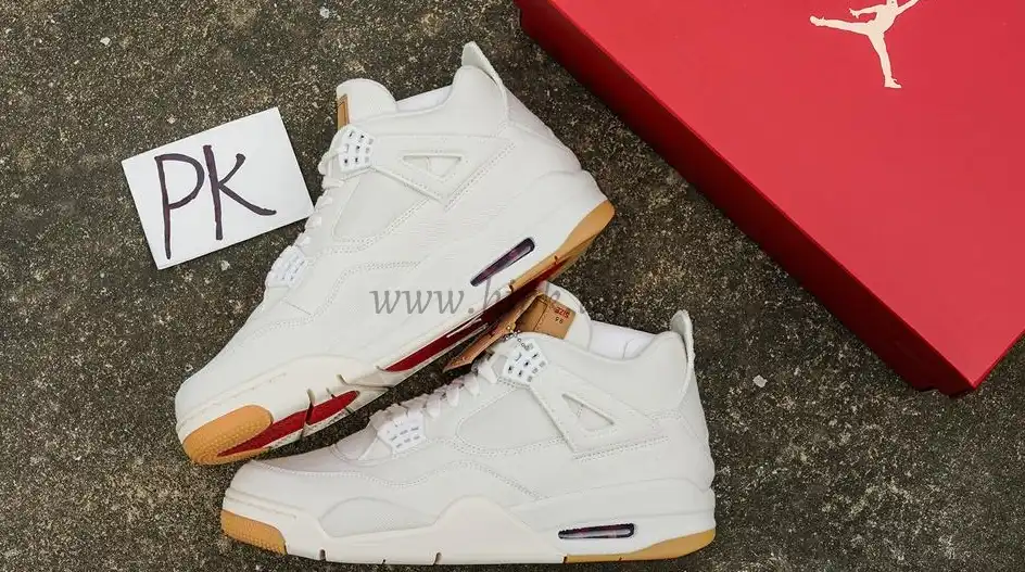 PK God Jordan 4 Retro Levi’s White RETAIL MATERIALS READY TO SHIP