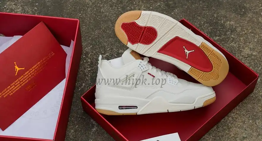 PK God Jordan 4 Retro Levi’s White RETAIL MATERIALS READY TO SHIP