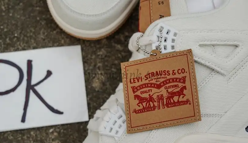 PK God Jordan 4 Retro Levi’s White RETAIL MATERIALS READY TO SHIP