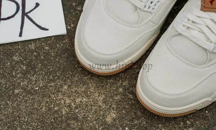 PK God Jordan 4 Retro Levi’s White RETAIL MATERIALS READY TO SHIP