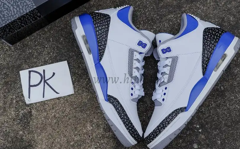 PK Jordan 3 racer blue retail materials ready to ship