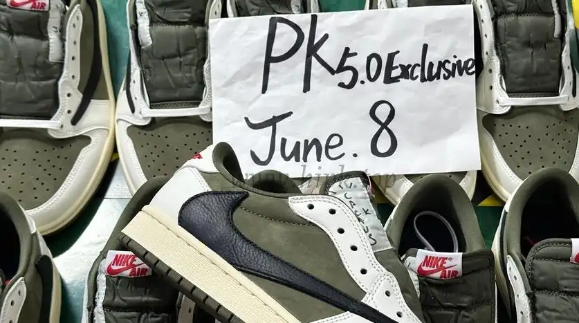 PK5.0 JORDAN 1 RETRO LOW Medium Olive TRAVIS SCOTT NEUTRAL OLIVE RETAIL MATERIALS READY TO SHIP