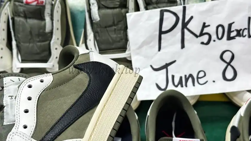 PK5.0 JORDAN 1 RETRO LOW Medium Olive TRAVIS SCOTT NEUTRAL OLIVE RETAIL MATERIALS READY TO SHIP