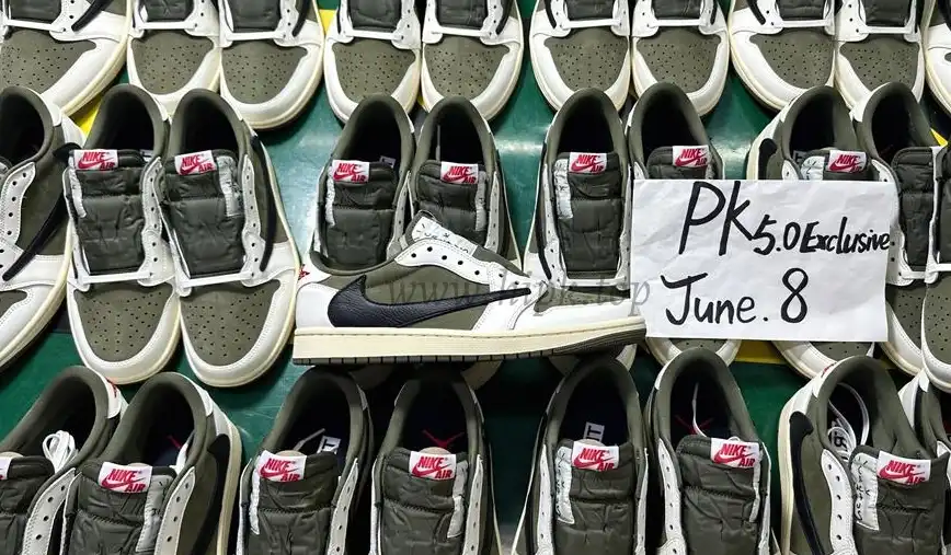 PK5.0 JORDAN 1 RETRO LOW Medium Olive TRAVIS SCOTT NEUTRAL OLIVE RETAIL MATERIALS READY TO SHIP