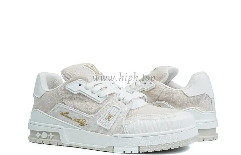 PK god Louis Vuitton LV Trainer Beige Monogram Demin retail materials ready to ship