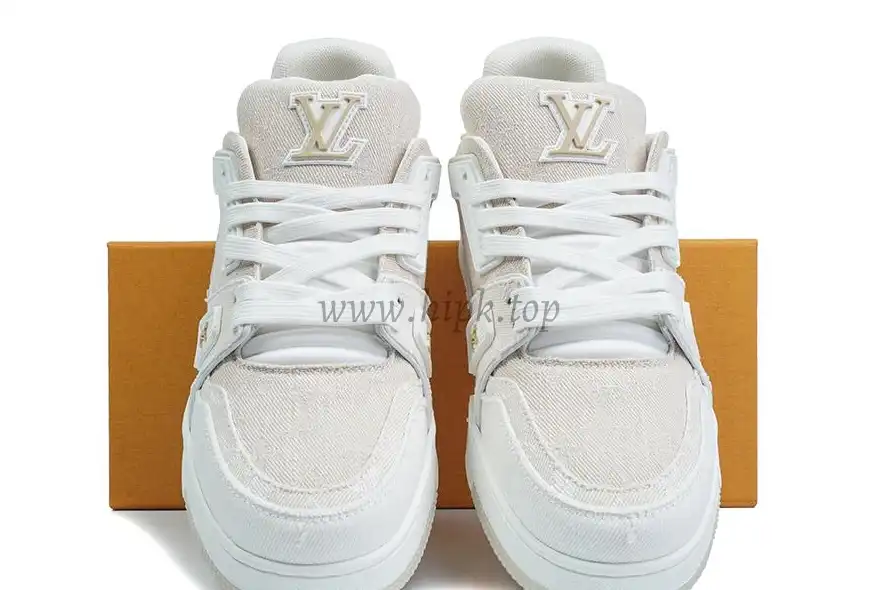 PK god Louis Vuitton LV Trainer Beige Monogram Demin retail materials ready to ship