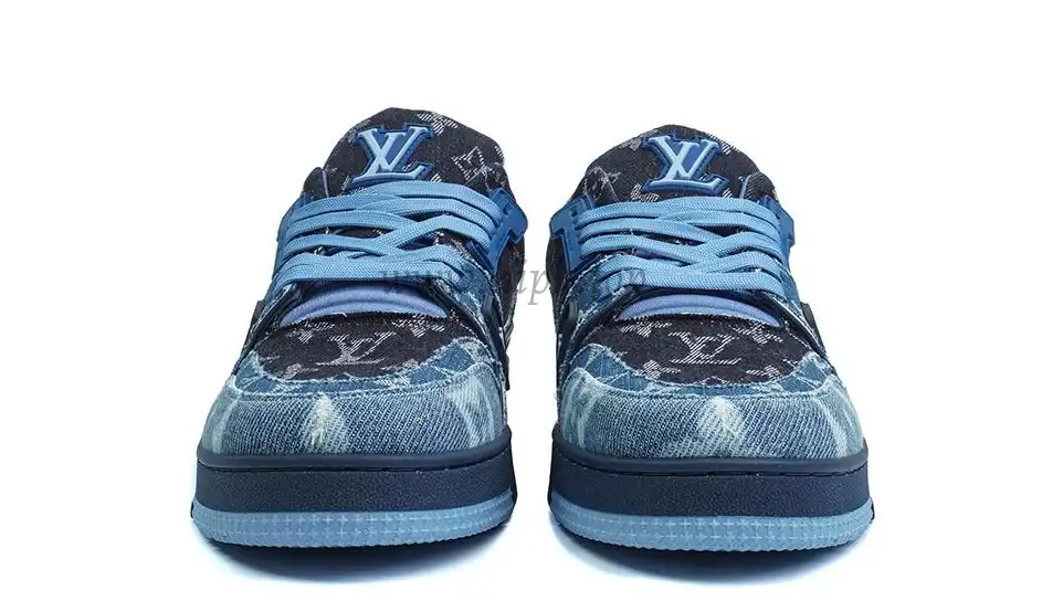 PK god Louis Vuitton LV Trainer Blue Black Denim Monogram retail materials ready to ship