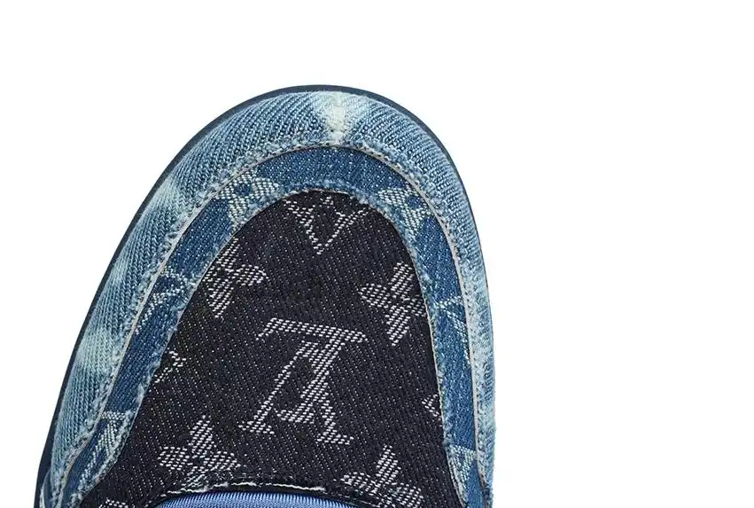 PK god Louis Vuitton LV Trainer Blue Black Denim Monogram retail materials ready to ship