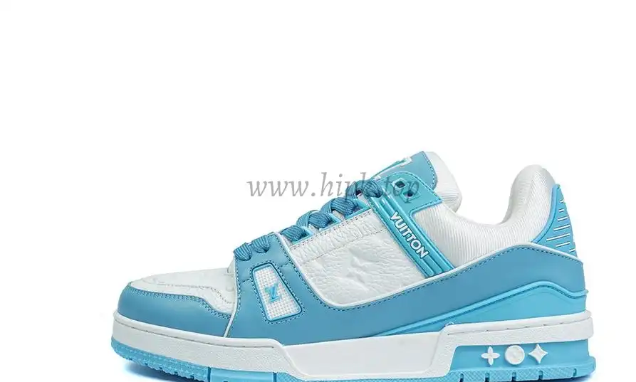 PK god Louis Vuitton LV Trainer Monogram Denim Light Blue retail materials ready to ship