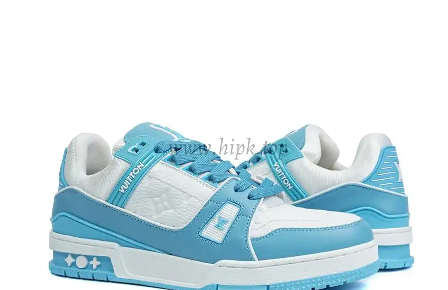 PK god Louis Vuitton LV Trainer Monogram Denim Light Blue retail materials ready to ship