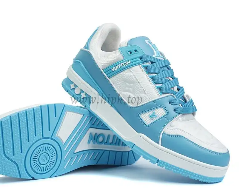 PK god Louis Vuitton LV Trainer Monogram Denim Light Blue retail materials ready to ship