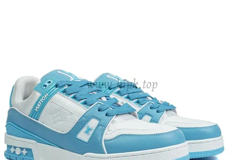 PK god Louis Vuitton LV Trainer Monogram Denim Light Blue retail materials ready to ship