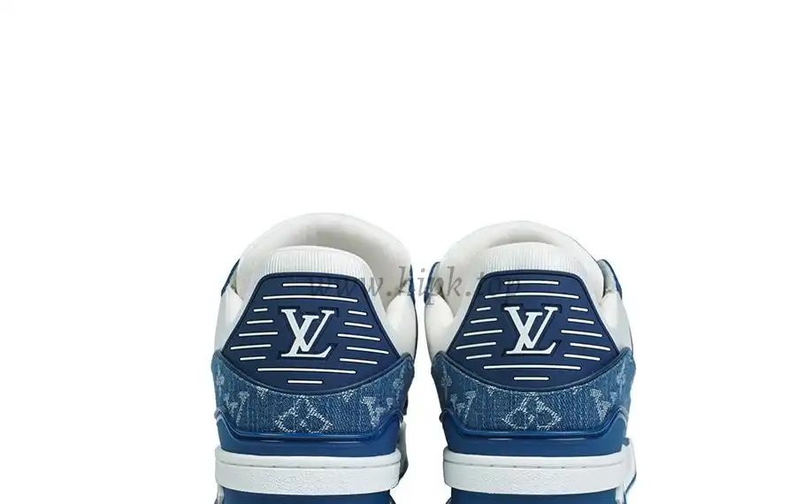 PK god Louis Vuitton LV Trainer Monogram Denim White Blue retail materials ready to ship