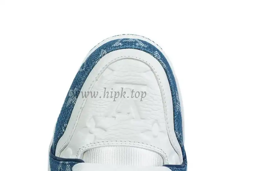 PK god Louis Vuitton LV Trainer Monogram Denim White Blue retail materials ready to ship