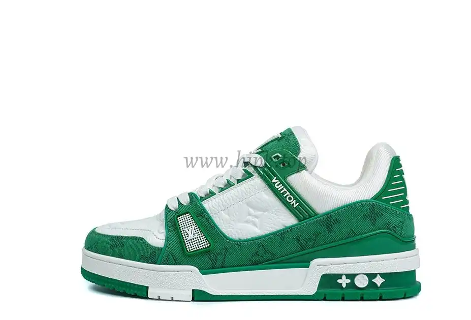 PK god Louis Vuitton LV Trainer Monogram Denim green retail materials ready to ship