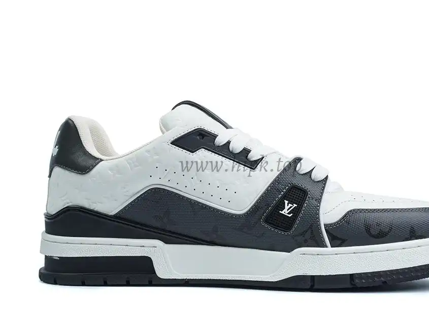 Pkgod Louis Vuitton Trainer White Black Monogram retail materials ready to ship