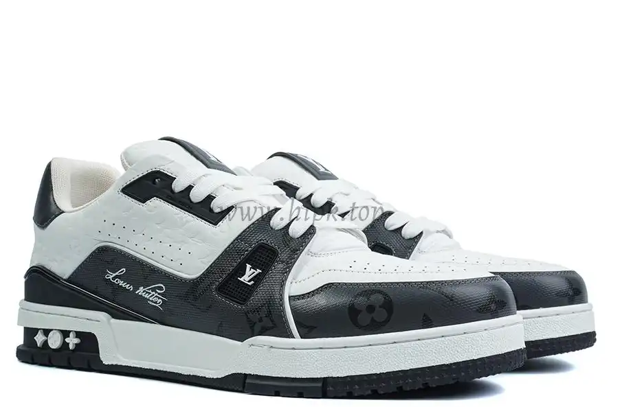 Pkgod Louis Vuitton Trainer White Black Monogram retail materials ready to ship