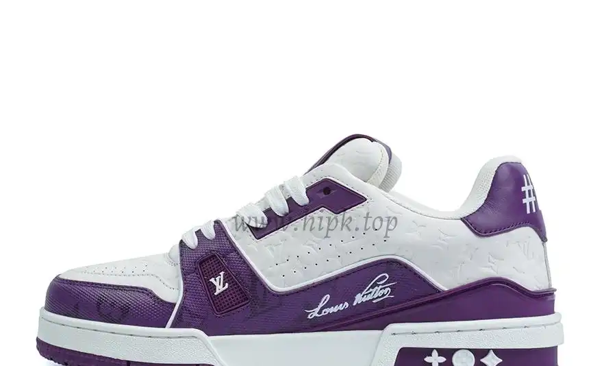 Pkgod Louis Vuitton Trainer White Purple Monogram retail materials ready to ship