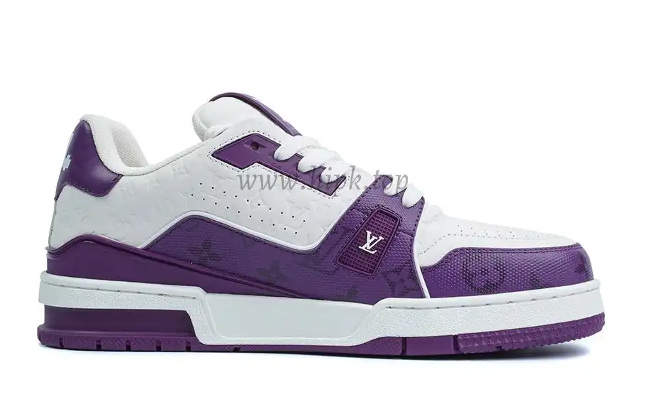 Pkgod Louis Vuitton Trainer White Purple Monogram retail materials ready to ship