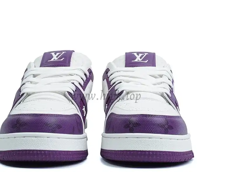 Pkgod Louis Vuitton Trainer White Purple Monogram retail materials ready to ship