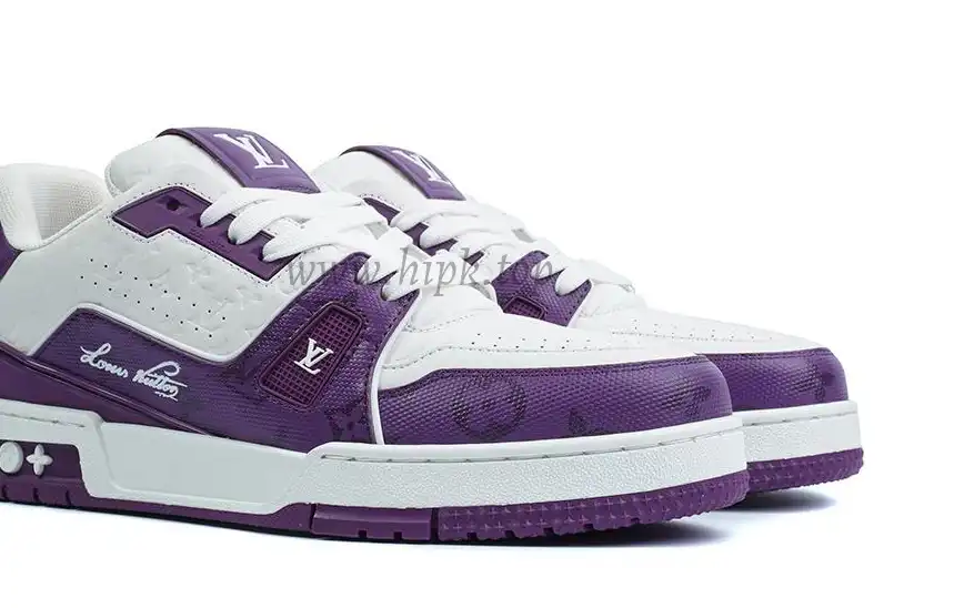 Pkgod Louis Vuitton Trainer White Purple Monogram retail materials ready to ship