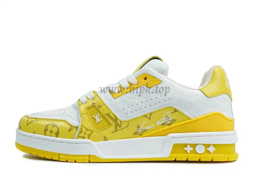 Pkgod Louis Vuitton TrainerWhite Yellow Monogram retail materials ready to ship